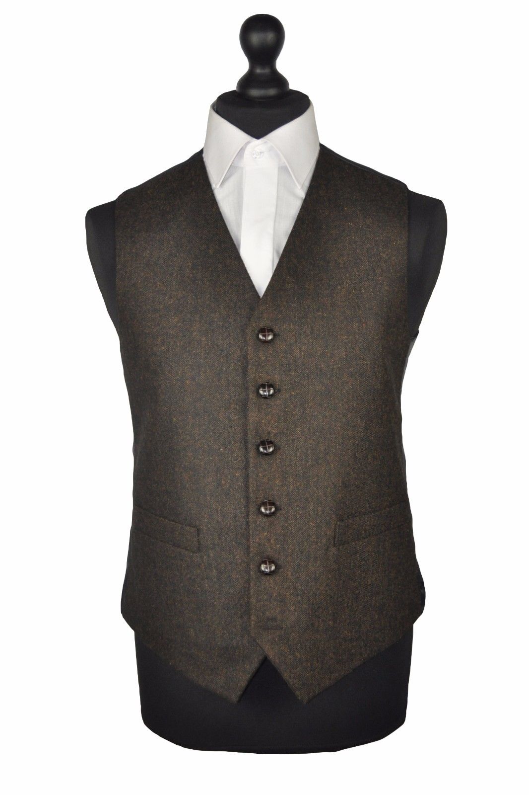 Brown Fleck Wool Blend Waistcoat - Formal Tailor