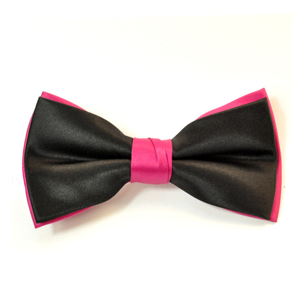 Black and Fuchsia Bow Tie - Formal Tailor