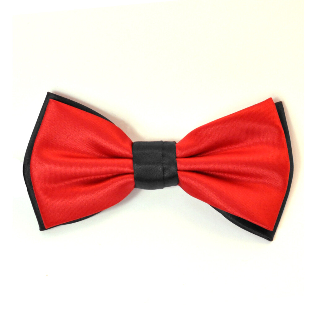 Scarlet Red & Black Bow Tie - Formal Tailor